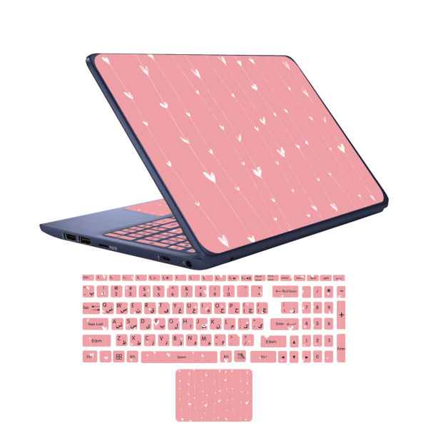 استیکر لپ تاپ دخترانه کد lov-02 به همراه برچسب حروف فارسی کیبورد