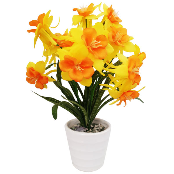 گلدان به همراه گل مصنوعی مدل نرگس n966
