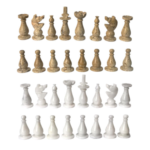 مهره شطرنج مدل جاسپر و گرانیت مجموعه 32 عددی